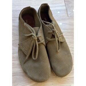 Clarks Originals Ashton Olive Soft Leather Shoes US 7.5 Earthy Casual Trek Lace